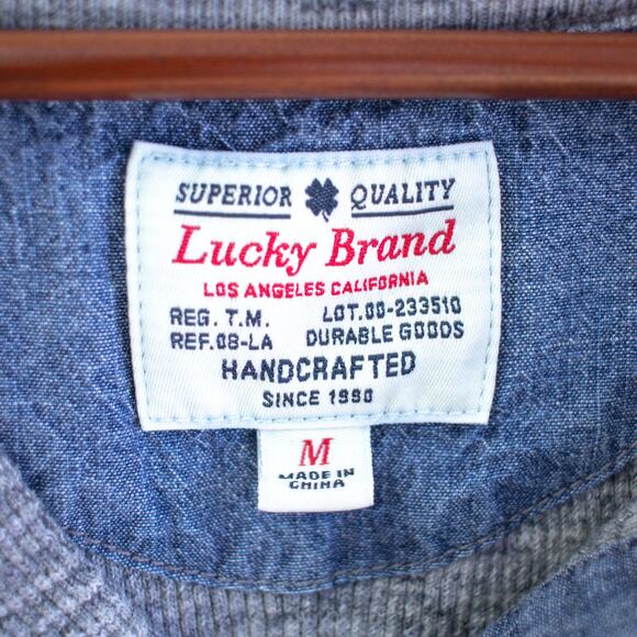 Lucky Brand Gray Henley Size Medium - Picture 3 of 6